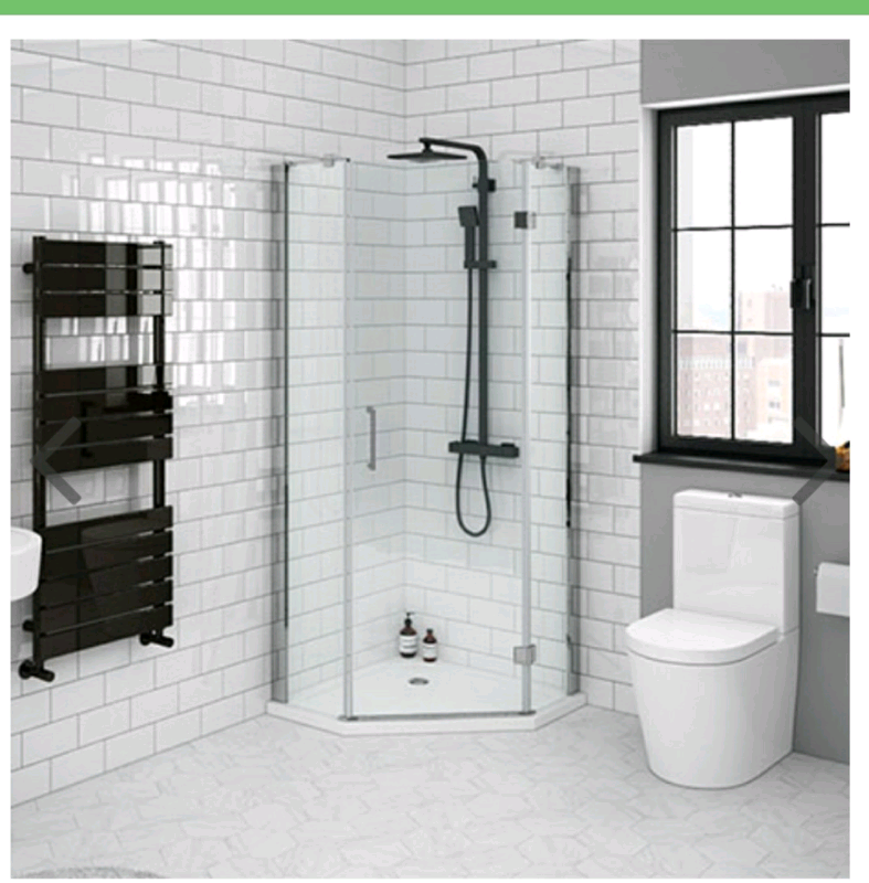 Frameless 800 x 800 Pentangle Shower Enclosure in Nottingham