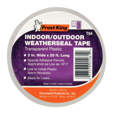 Frost King T94H Clear Plastic Weather-Seal Tape 2-Inch by 25-Feet, Clear