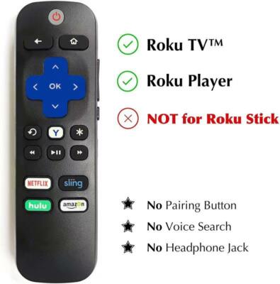 Replacement Universal ROKU TV IR Learning Remote for All Roku Box and Roku TV