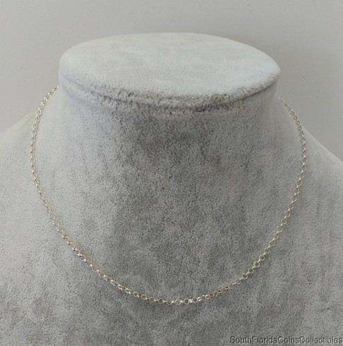 Estate Jewelry 2.5mm O Link Necklace .925 Sterling Silver 15.5" Long