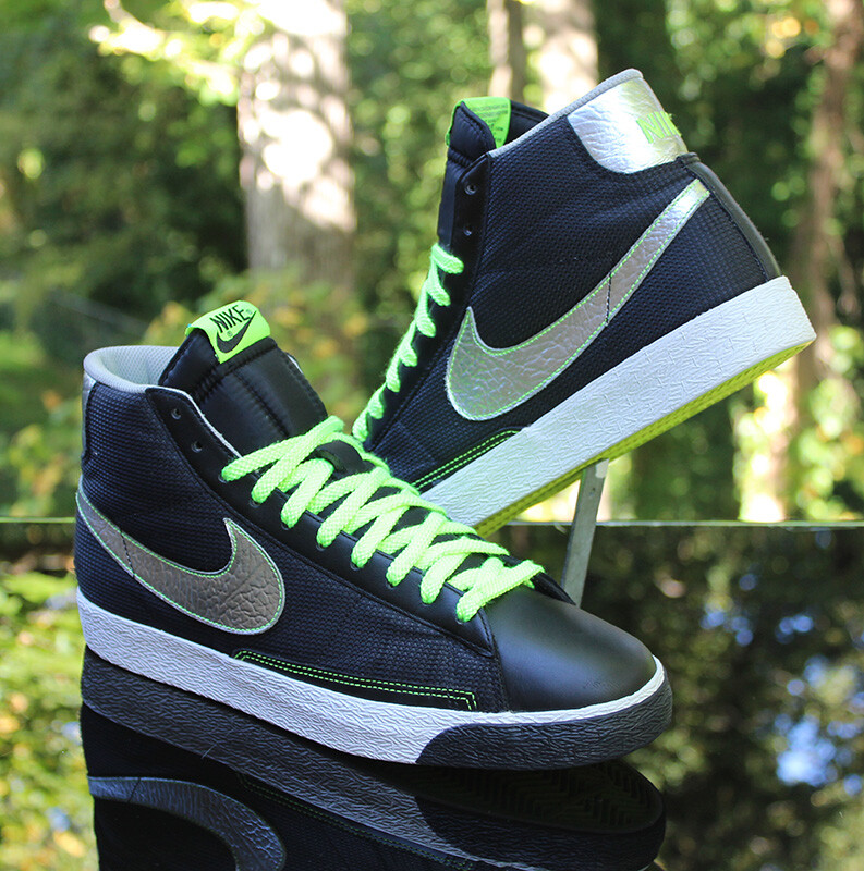 Nike Blazer Mid Black Metallic Silver Volt 2008 Men's Size
