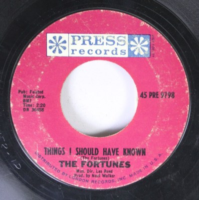50'S & 60'S 45 The Fortunes - Things I Should Have Known / Here It Comes Again O