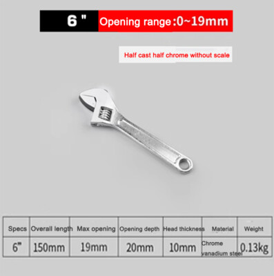 1pcs Adjustable wrench  Universal monkey wrench Multi-function large opening