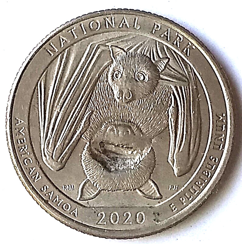 2020p American Samoa Faceless Or Blind Bat Major Struck Through Mint Error Coin