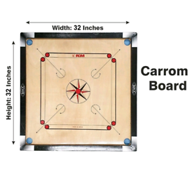 Large Carrom 32 X 32" Board Coins/Striker & Powder Set Great Quality F