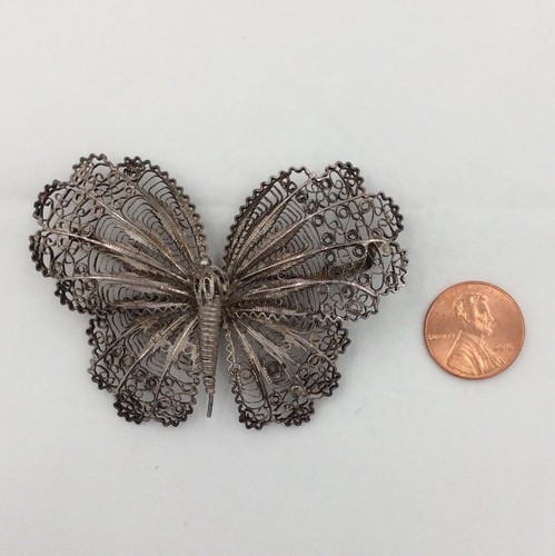 Sterling Silver Butterfly/Moth Pin/Brooch 3