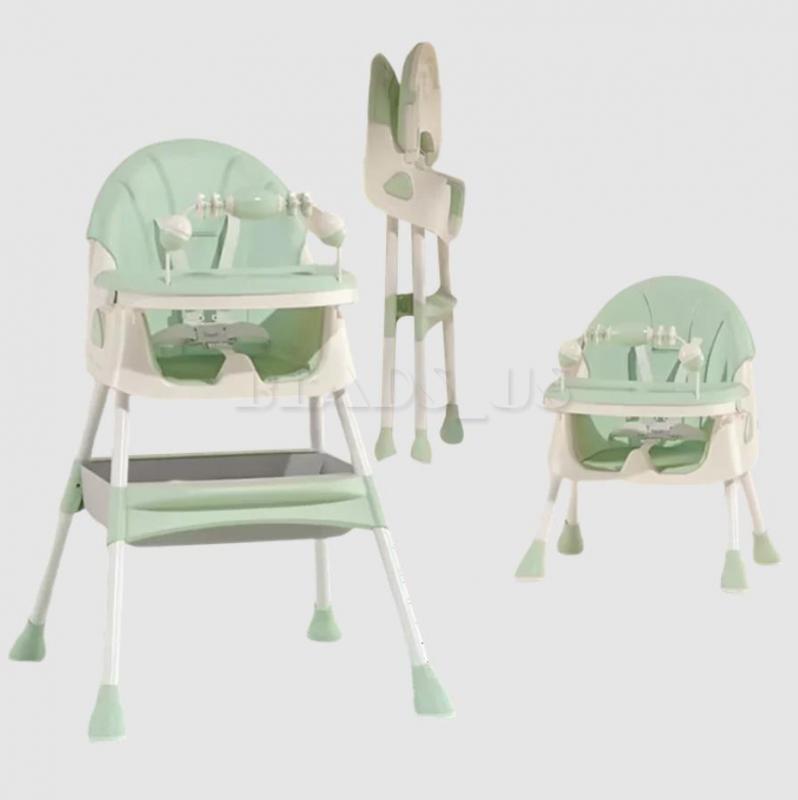 4 in 1 Baby High Chair with 4 Wheels Adjustable Kid Chair Dining Chairs with Toy