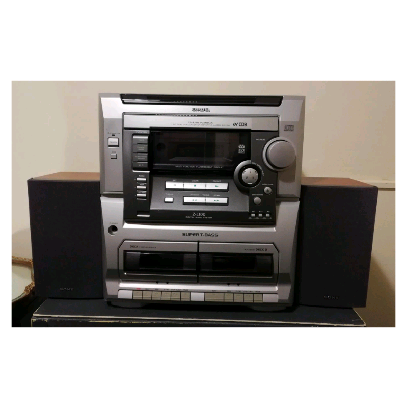 AIWA Z-L100 Multi Changer CD Player, Radio & Cassette & Sony Speakers