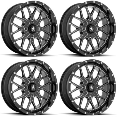 4 ATV/UTV Wheels Set 14in MSA M45 Portal Black 4/137 10mm CAN