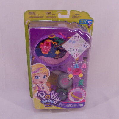 New Mattel Polly Pocket Micro Saturn Space Explorer Compact