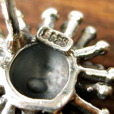 925 Sterling Silver Modernist Starburst Stud Post Earrings Handmade Unique Chic