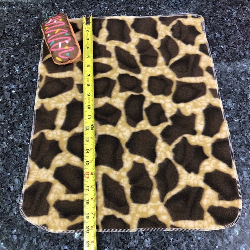 Brown Spotted Fleece Puppy Comfort Security Blanket with Donut Toy