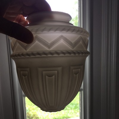 Vtg Art Deco Milk Glass Opaque Lamp Light Ceiling Fixture Shade Globe
