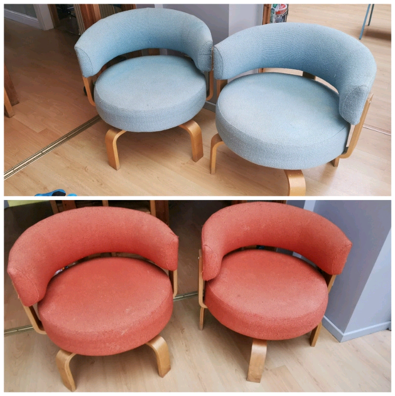 4 x IKEA round wooden & fabric swivel chairs £20 each | in Ayr, South