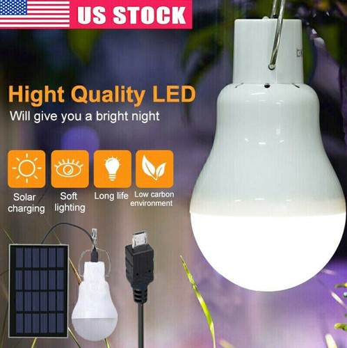 20W LED Solar Panel Powered Tent Lamp Yard Portable Camping Bulb Light Outdoor