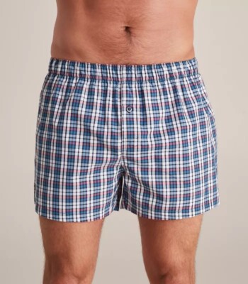 3/6 Pack Men's Woven Boxers  ''Cotton~ Tag less''   Size: S ~ 3XL
