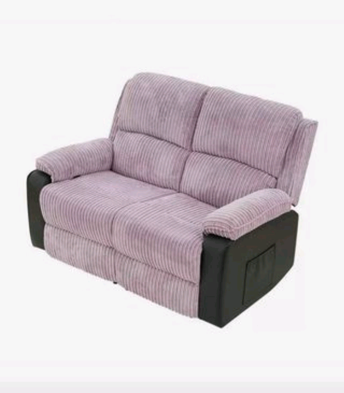 2 Seater Jumbo Cord Fabric Manual Recliner Sofa Reclining Armchair in