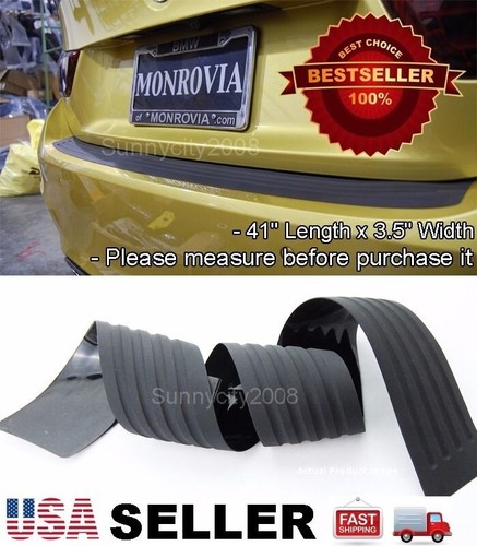For Nissan 41" x 3.5" Black Rear Bumper Rubber Guard Cover Sill Plate Protector