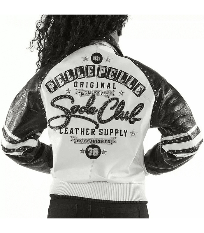 Pre-owned Pelle Pelle Soda Club 1978 Leather Jacket Woman Gift For Her In White
