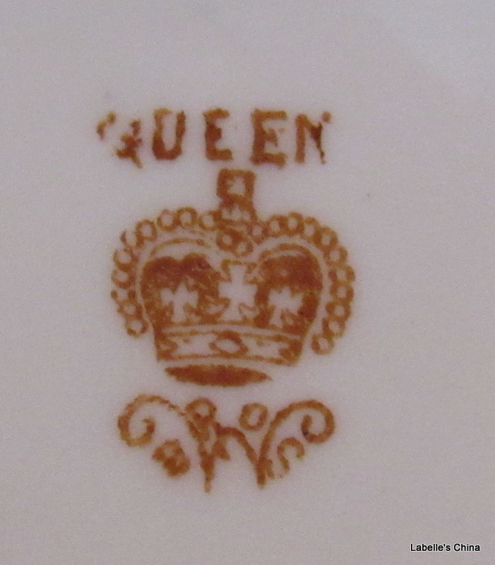 Wild Bros Queen Tab Handled Cake / Torte Plate Heavy Gold Cobalt HPT Floral c. 1