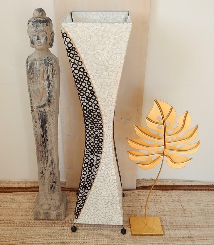 Lampe Stehlampe 100 cm Leuchte Stimmungslampe Capiz Muschel Natur-Lampe Bali