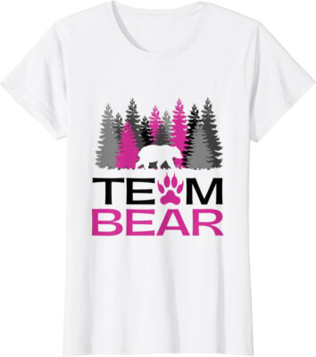 Team Bear Pink Theme Design Join The Movement Ladies' Crewneck T-Shirt