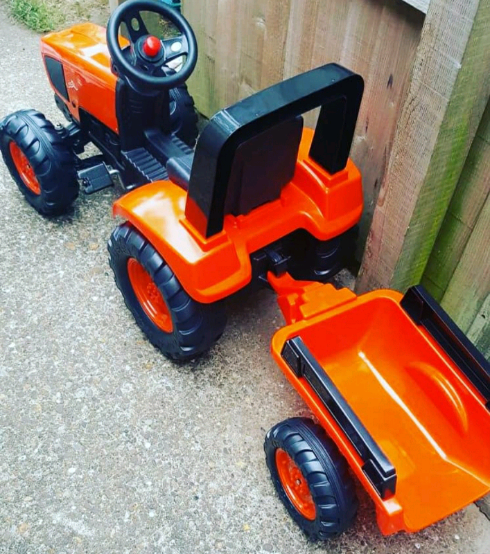Kids Ride On Large Orange Kubota Tractor in Penarth, Vale of