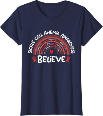 Believe Awareness Month Sickle Cell Anemia Design Ladies' Crewneck T-Shirt