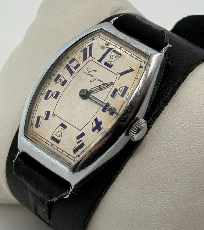 Vintage Longines Tonneau Silver Dial 