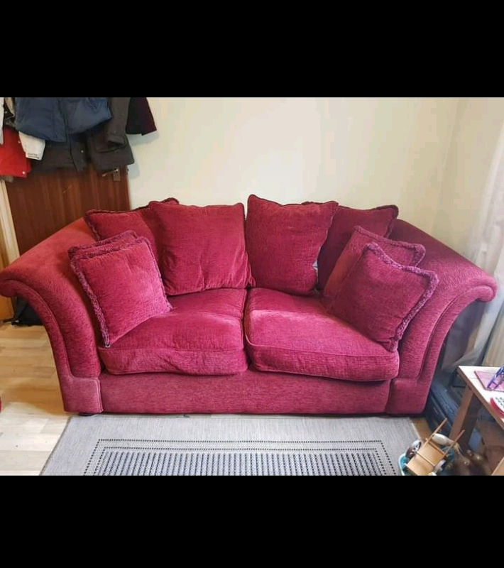 Dfs sofa red 3 piece suite in Saltash, Cornwall Gumtree