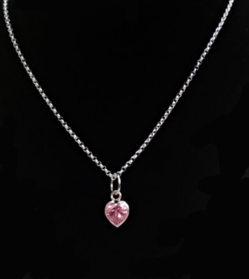 ★SENTIMENTS★ NO.551 [PINK] SOLDIER HEART NECKLACE Necklace Pendant Heart Zirconia Pink 0 9/32in Silver