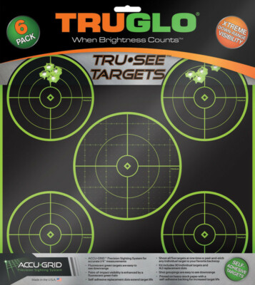 New TRUGLO Tru-See 5 Bullseye Target 6pk TG11A6