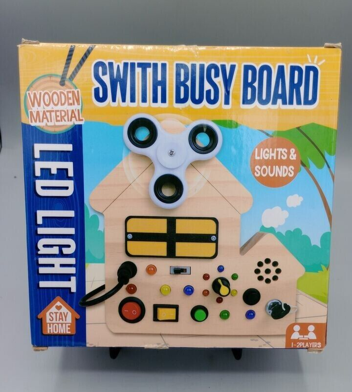 Wooden Busy Board with 8 LED Light and sound - Swith Montess