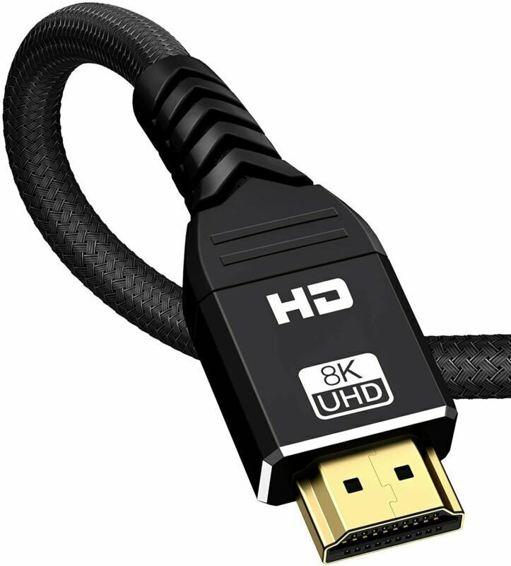 New 15Ft HDMI 2.1 Braided Projector Cord Cable For PS5 Switch TV BOX Roku TV