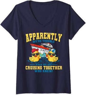 Cruising Vacation Together Tourist Cruise Passengers Ladies' V-Neck Tshirt
