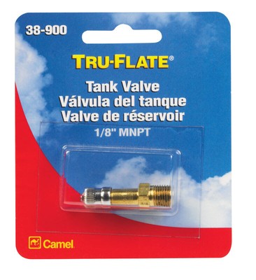 Tru-Flate 38900 200 PSI 29/32 in. L Effective Brass Tank Valve 1/8 MNPT in.