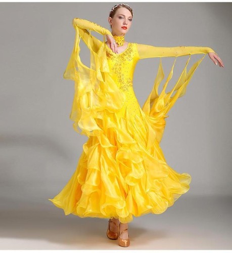 Sexy Ballroom Competition Dance Dress Modern Waltz Tango Standard Dress S7001 