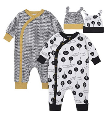 New Gerber Baby Boy 4 Pieces Coverall Sleeper Size 6-9 Months  (E25)