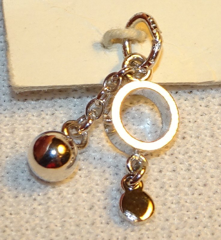 Ball & Chain Charm Sterling Silver Vintage Wells New Old Stock