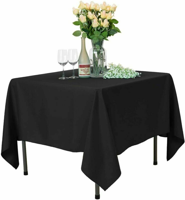- 85x85 Inch Polyester Table Cloth Washable Wrinkle Fre
