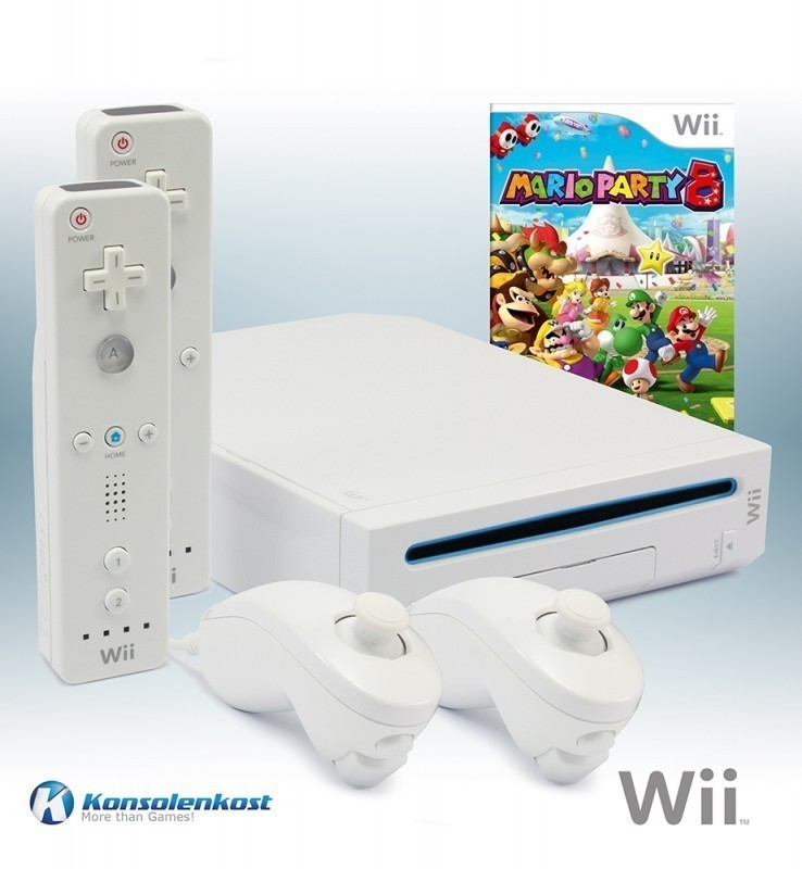 Image Wii - console #blanc + Mario Party 8 + 2 original Remotes + équipement utilisé Image Wii - console #blanc + Mario Party 8 + 2 original Remotes + équipement utilisé