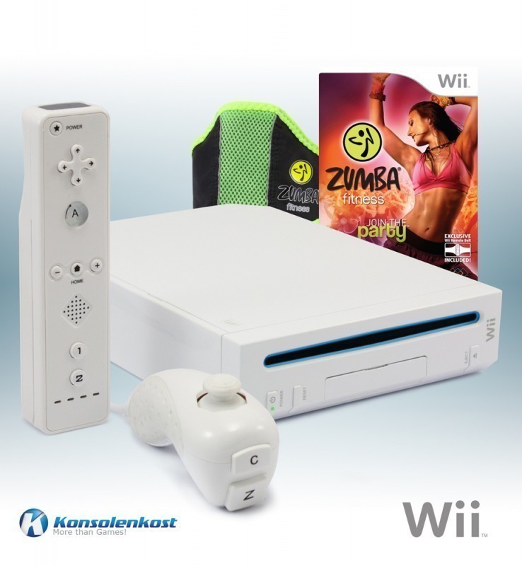 Image Wii console blanc + Zumba Fitness Join Party + Fitnessguertel + éloigné + équipe Image Wii console blanc + Zumba Fitness Join Party + Fitnessguertel + éloigné + équipe