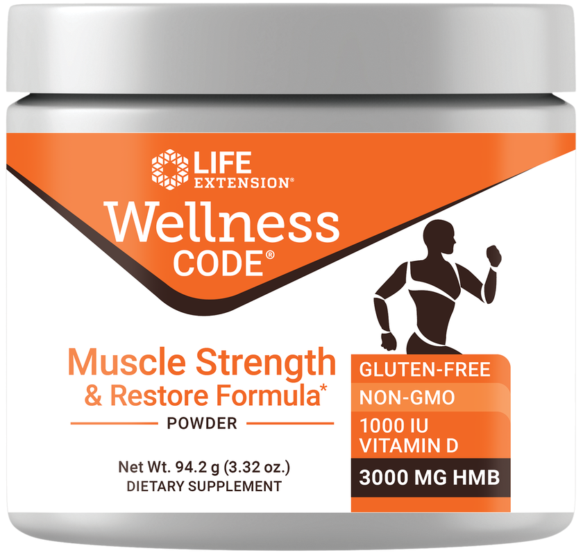 Life Extension Wellness Code Формула восстановления мышечной силы 3,3 унции HMB 3000 мг