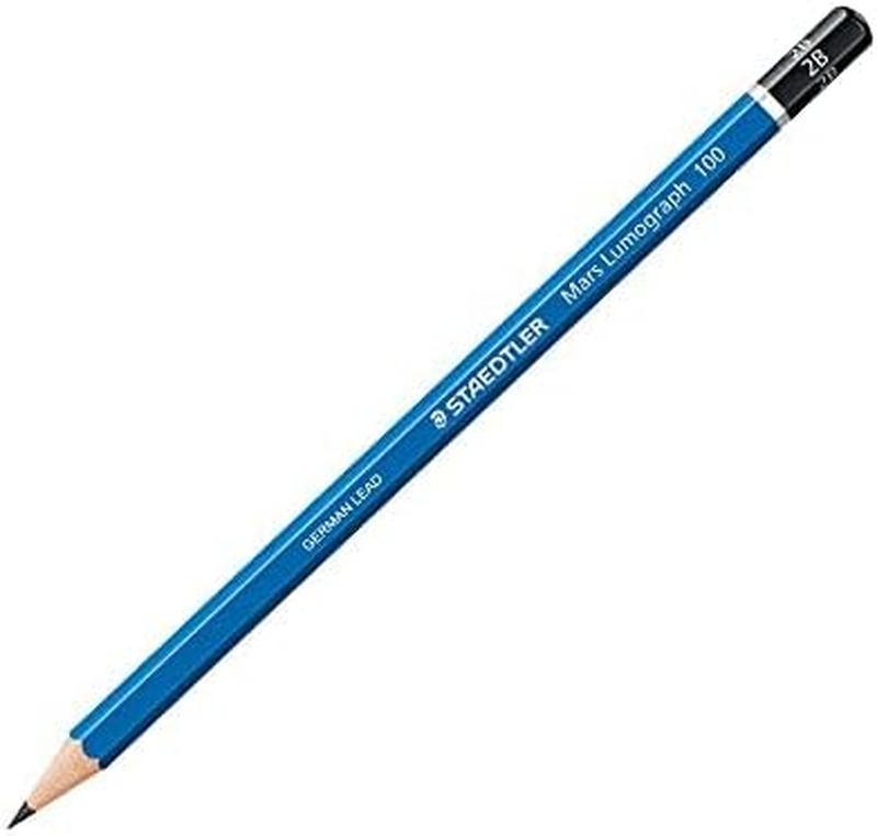 Mars Lumograph 2B Graphite Art Drawing Pencil, Medium Soft, Break-Resistant Bond
