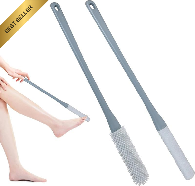 Toe Gap Cleaning Brush, 2Pcs Silicone Toe Brush Silicone Bristles Toe Brush,Grey