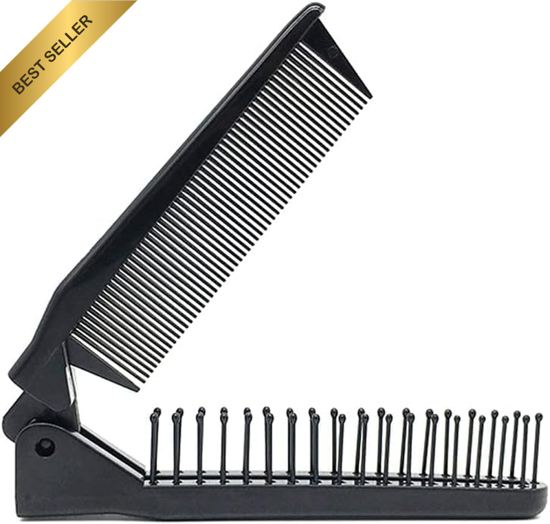 Portable Travel Folding Hair Brush, Double - Headed anti - Static Hair Comb: Por