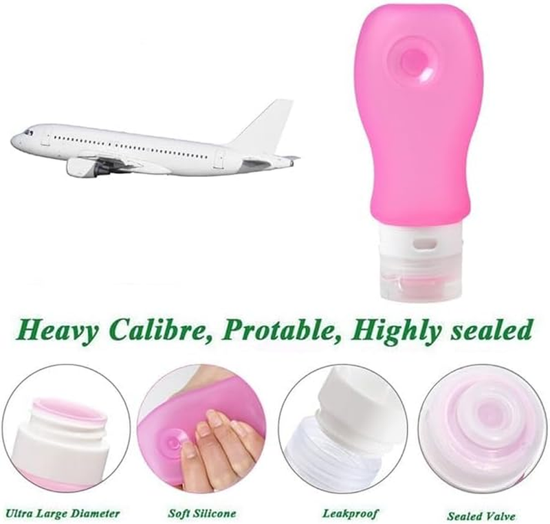 Silicone Travel Bottle, Travel Size Toiletries Shampoo Bottles for Toiletries, R