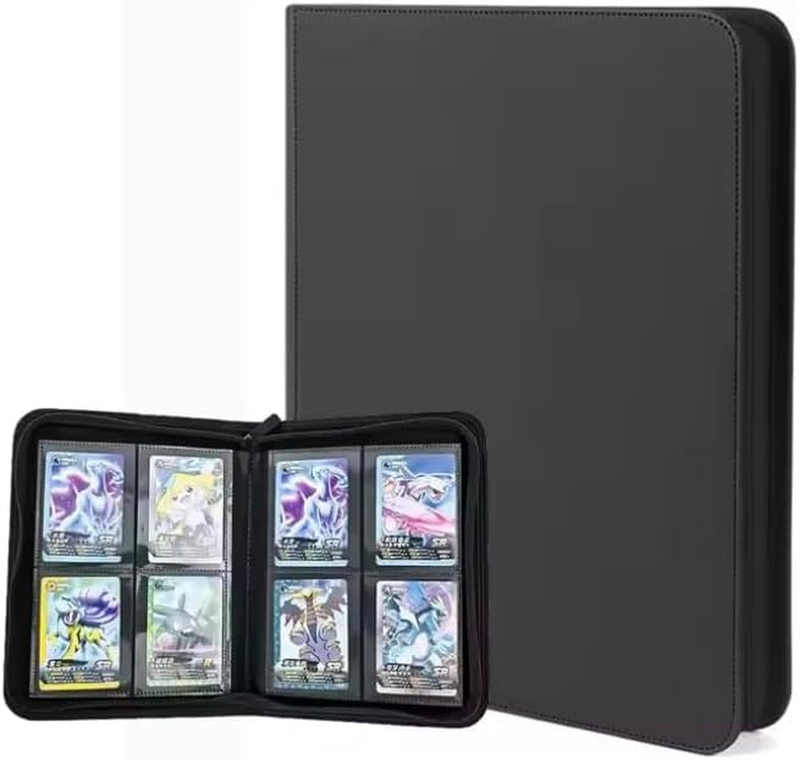 PU Leather Trading Card Binder | 360 Card Capacity with 4 Pocket Side Loading Ca