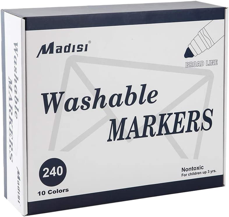 Washable Markers Bulk, Markers for Kids, Bulk Pack, Colors, 240 Count