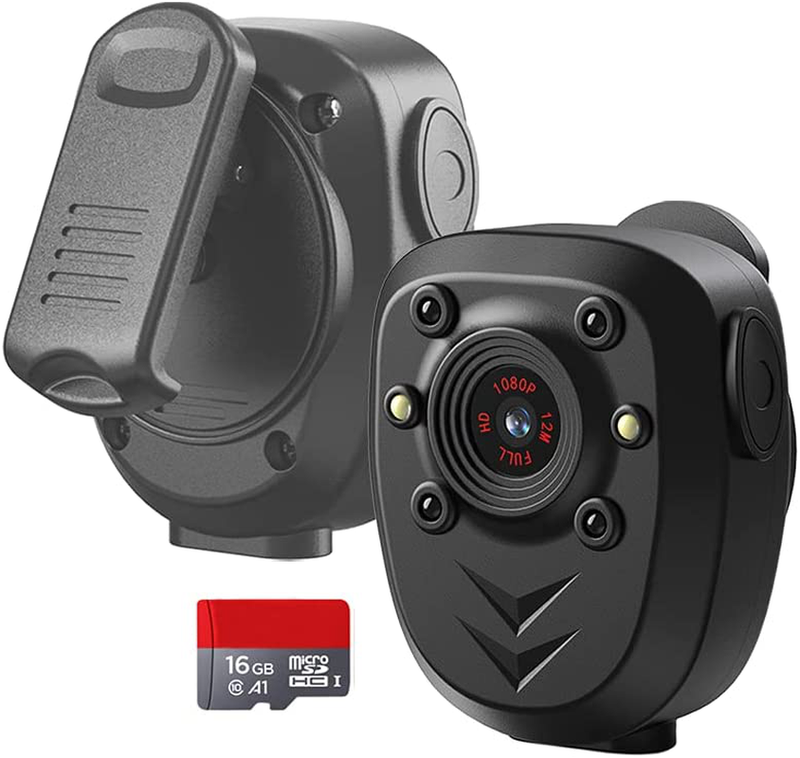 Body Mounted Camera Video Recorder Night Vision 1080P Audio 16GB Clip Portable